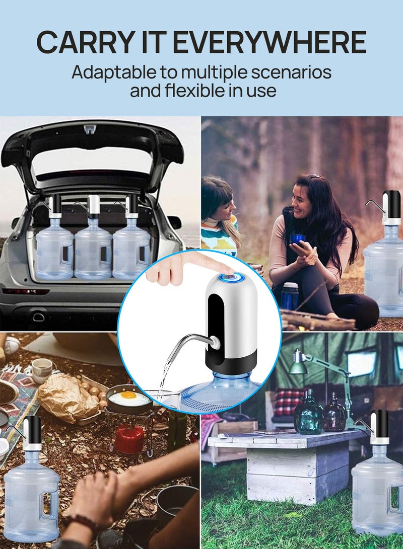 بريتيل مضخة مياه كهربائية أوتوماتيكية قابلة للشحن عبر منفذ USB، مناسبة لزجاجات المياه العالمية سعة 3-5 جالون، موزع مياه محمول، مثالية للاستخدام المنزلي والتخييم وركن القهوة. - Image 2